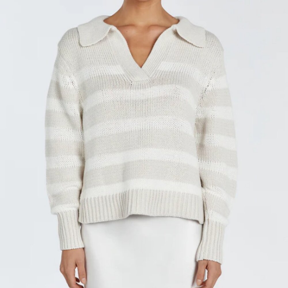 DISSH Knitwear Striped V-Neck Sweater <3 Size XXL